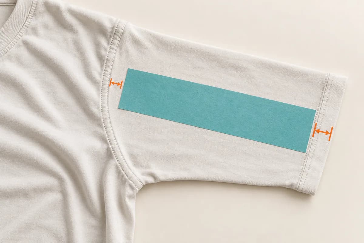 Check a sleeve’s taper, seam position and press access before choosing its print rectangle.