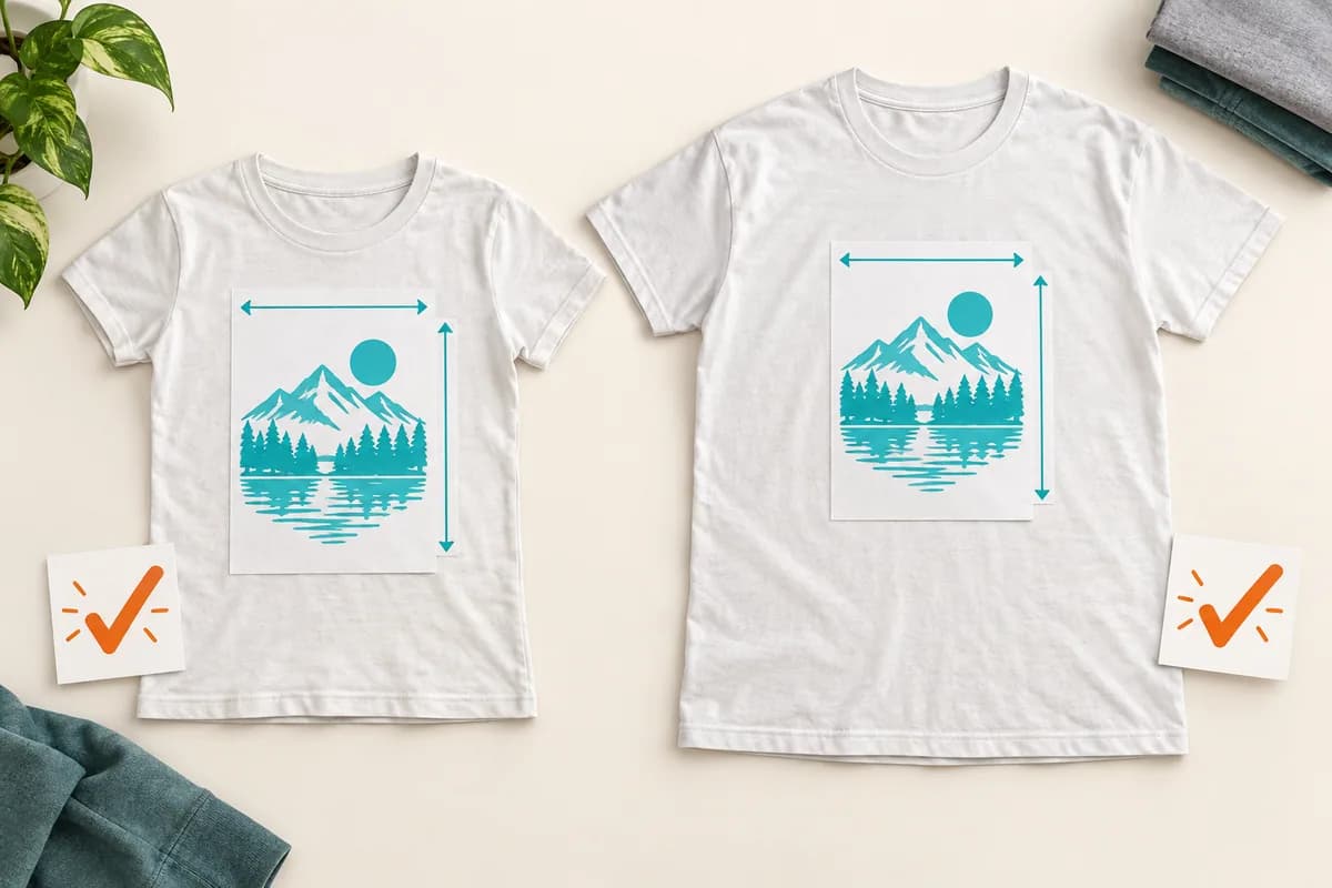 Test the smallest garment in a group and compare the visual scale on the larger garments.