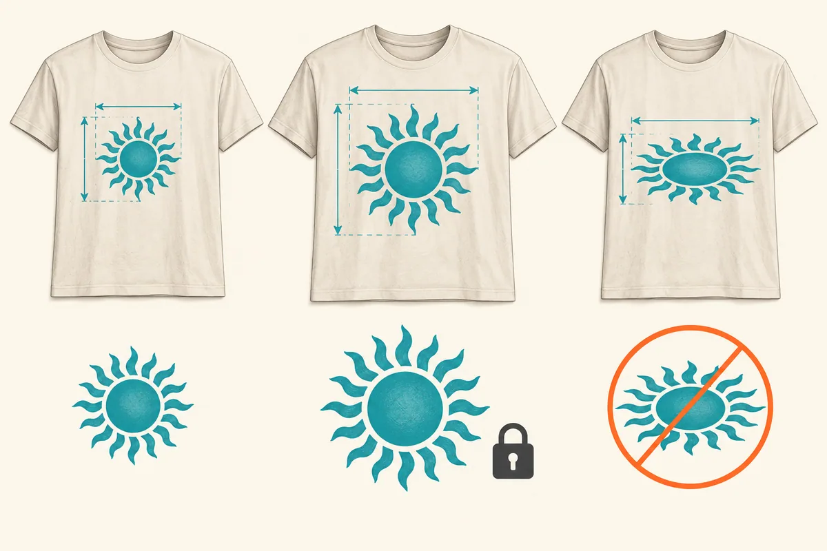 Lock proportions when resizing so the design retains its original shape.