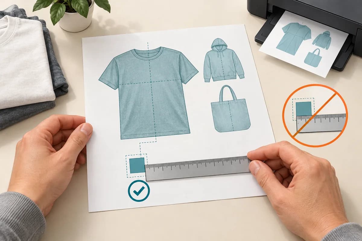 Measure the paper proof with a ruler to catch printer scaling before checking placement.