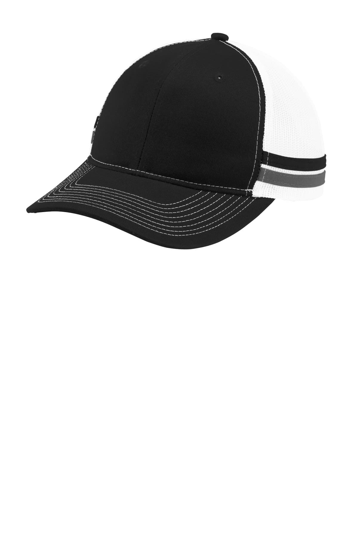 Two-Stripe Snapback Trucker Cap