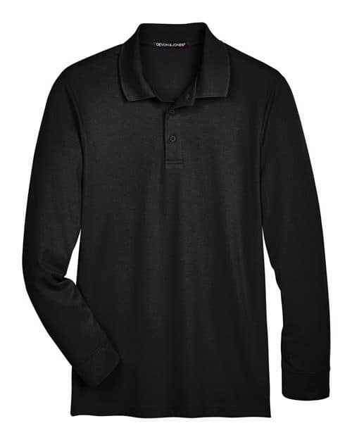 Men's Tall CrownLux Performance Plaited Long Sleeve Polo