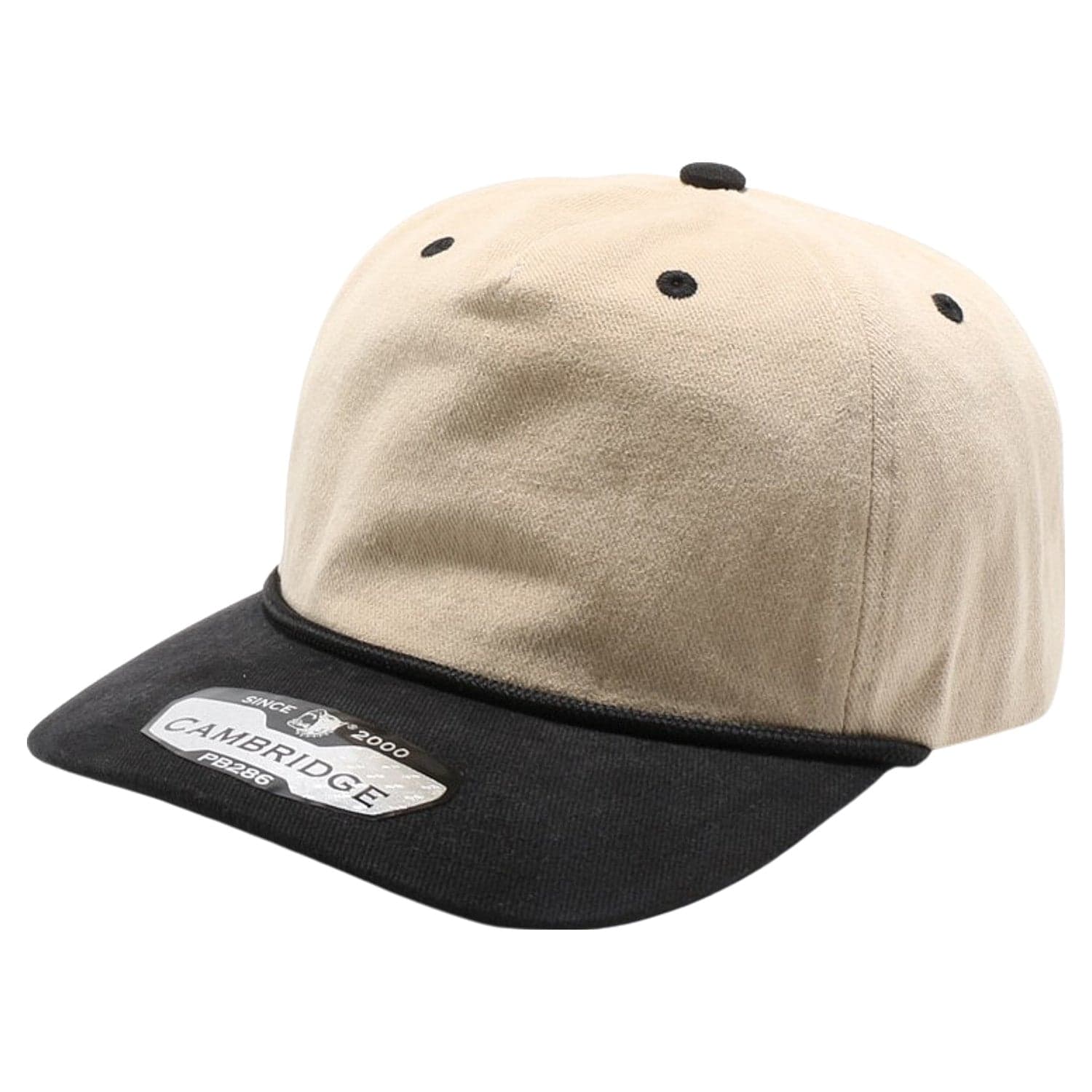 5 Panel Khaki Two-Tone Unstructured Rope