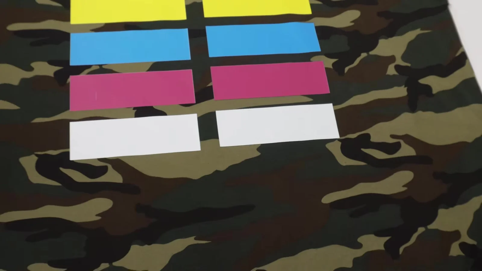 AMS video frame explaining the limited nature of the camo DTF powder result