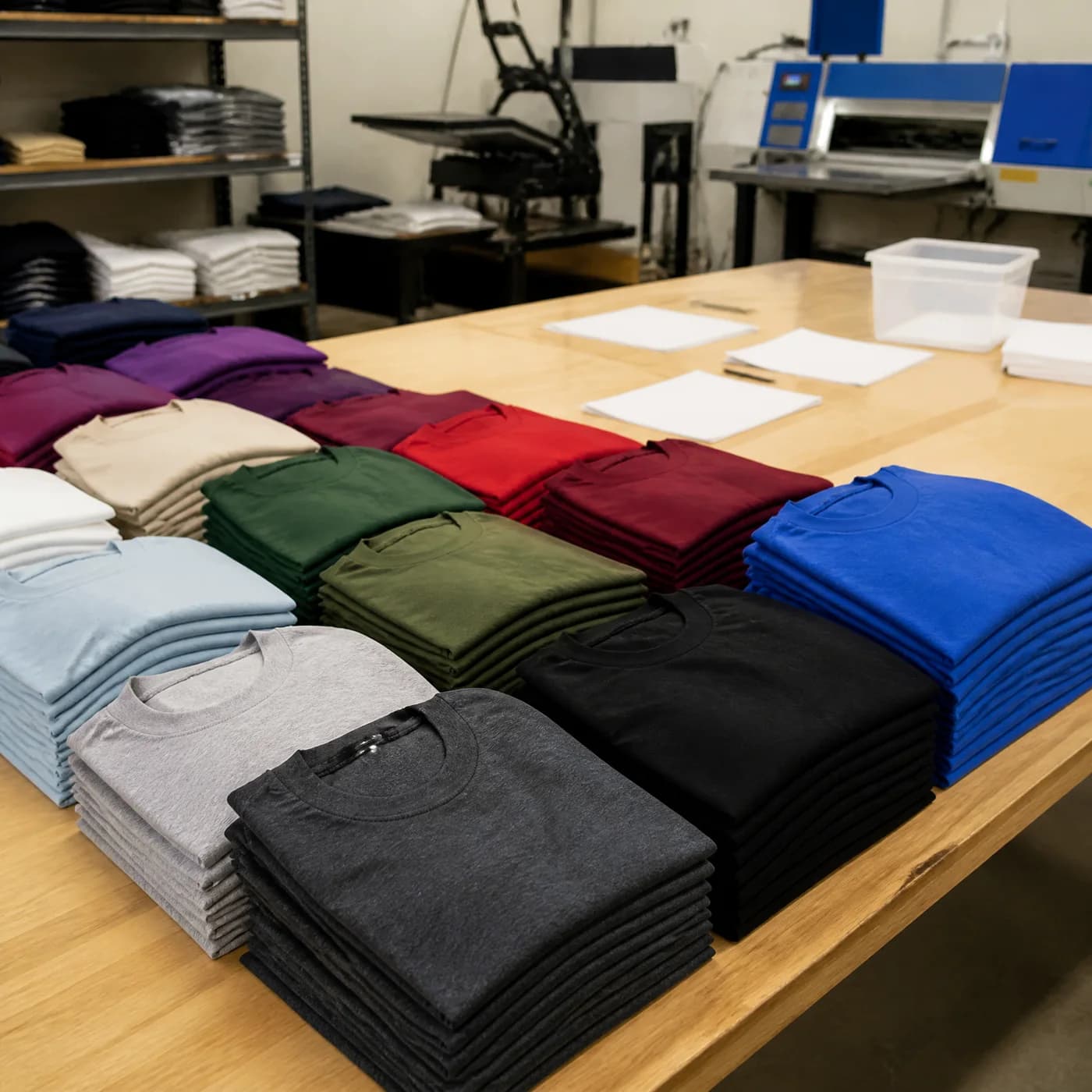 DryBlend shirt size run from small to 3XL arranged for a Houston group order
