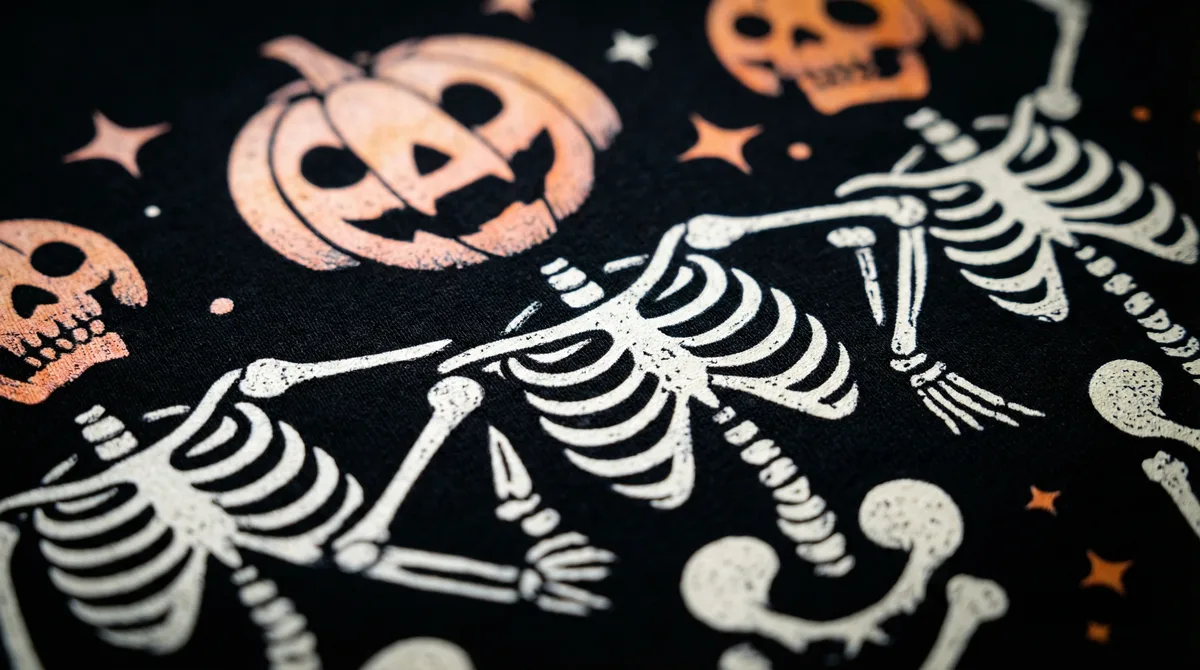 Macro close-up of DTF print showing crisp edges and smooth gradients