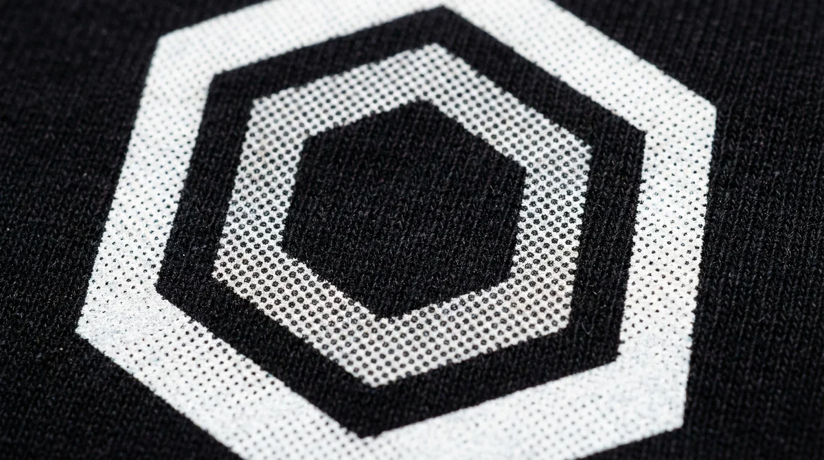 Halftone-optimized DTF print — breathable dot pattern