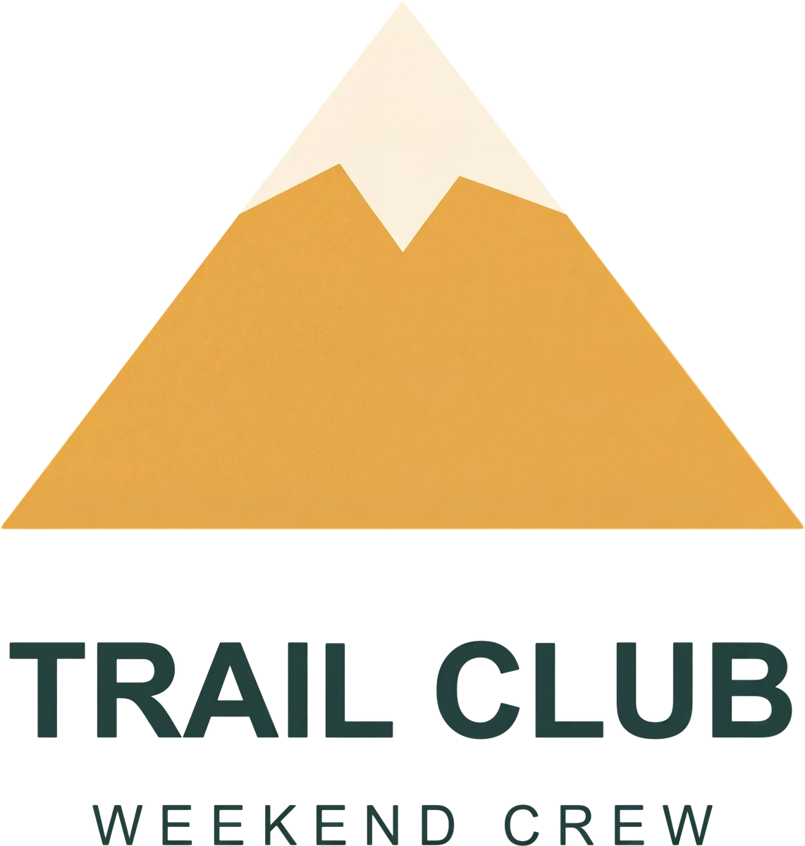 Actual first AI candidate showing the gold Trail Club mountain and retained TRAIL CLUB and WEEKEND CREW text.